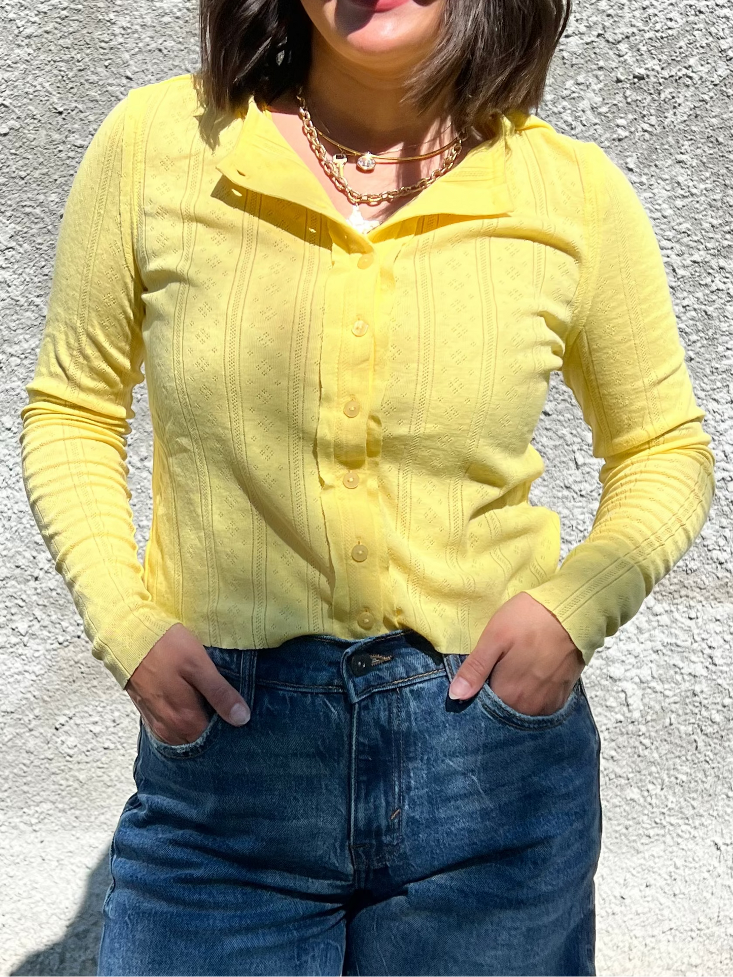 Pointelle Button-Up
