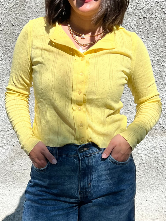 Pointelle Button-Up